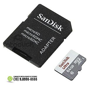 Cartão de memória Sandisk Ultra micro SD 64gb 100x speed